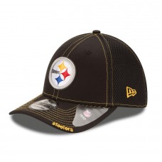 Men's Pittsburgh Steelers New Era Black Neo 39THIRTY Flex Hat 2456279